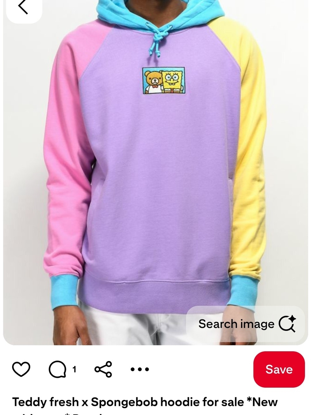 Teddy Fresh Pastel Colorblock SpongeBob Hoodie